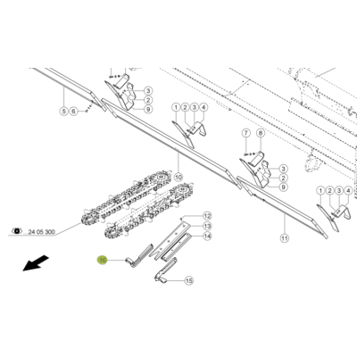 Ghidaj lant Kit floarea soarelui dreapta CLAAS 1501028