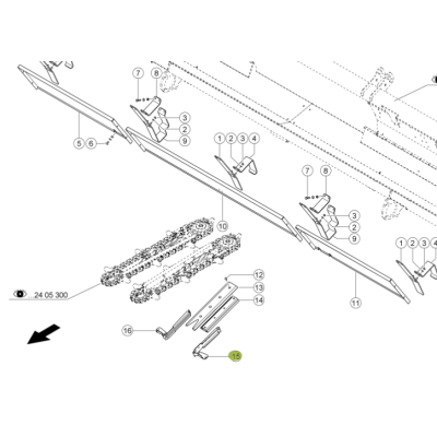 Ghidaj lant Kit floarea soarelui stanga CLAAS 1501027